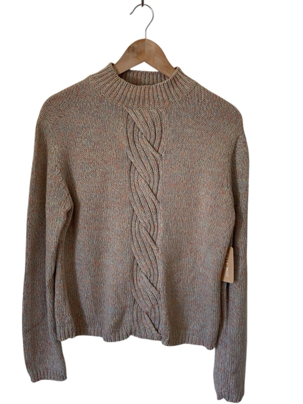 Kate Hill NWT Cotton Blend Multi Colour Rainbow Cable Knit Sweater Large